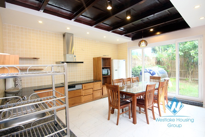 Modern garden house with furnished, 2 bedrooms for rent in Tay Ho area.